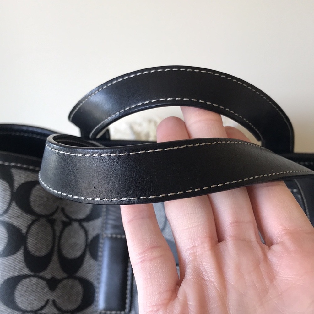 Coach Signature Monogram Corner Stripe Tote, 70336, Coated Canvas / Leather - Picture 13 of 15